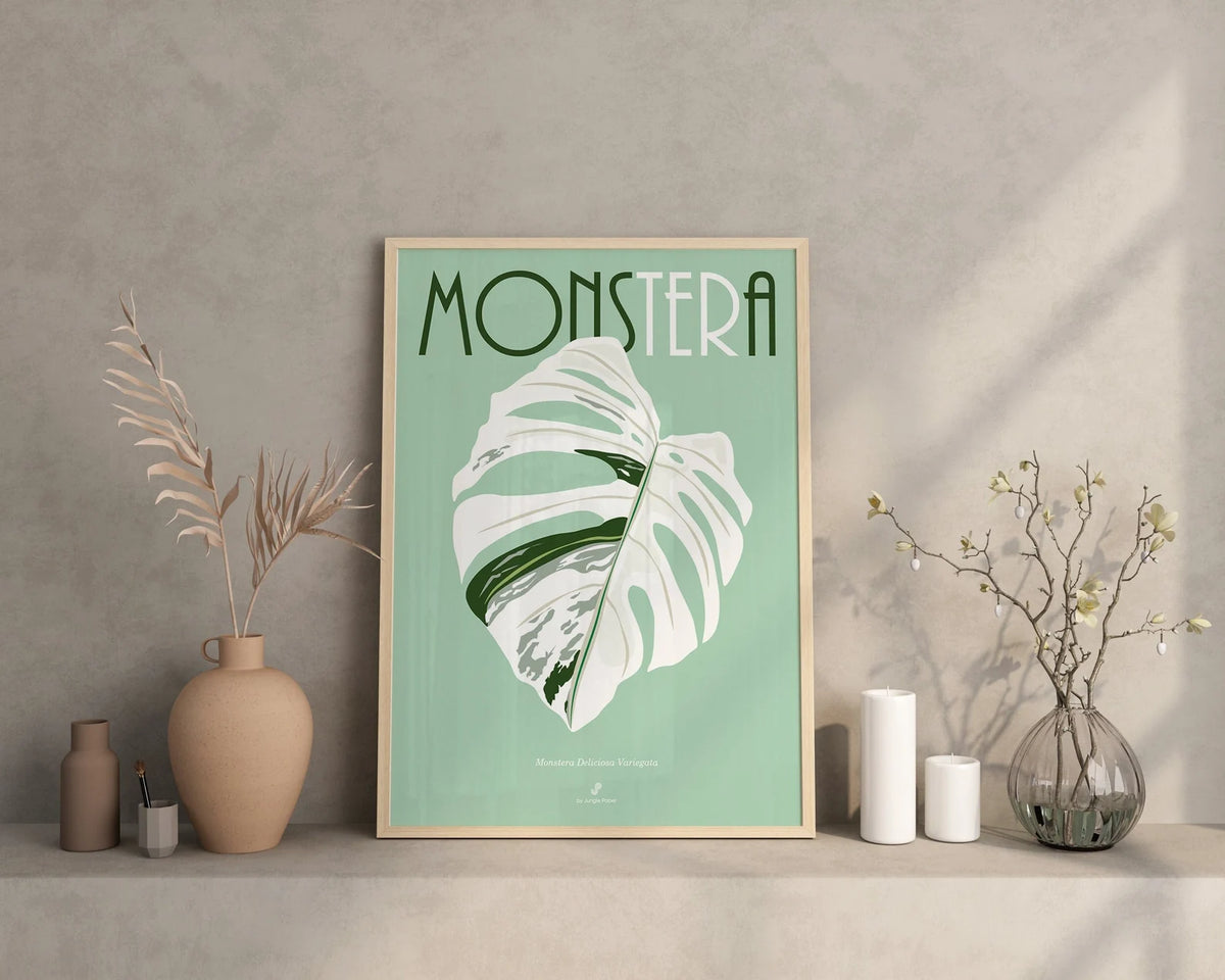 MONSTERA DELICIOSA VARIEGATA - Affiche plante A3/A4