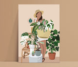 PLANT LADY, Chez Flora - Affiche plante A3/A4 - Poster, illustration végétale