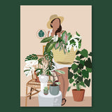 PLANT LADY, Chez Flora - Affiche plante A3/A4 - Poster, illustration végétale