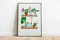 BABY PLANTS NURSERY - Affiche plante A3/A4 - Poster, illustration végétale