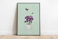 OXALIS TRIANGULARIS - Affiche plante A3 - Poster, illustration végétale, botanique, plantes, décoration, art, jungle paper, boho, vintage