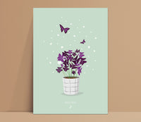 OXALIS TRIANGULARIS - Affiche plante A3 - Poster, illustration végétale, botanique, plantes, décoration, art, jungle paper, boho, vintage