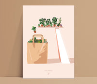 PLANT SHOPPING - Affiche plante A3/A4 - Poster, illustration végétale