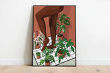 PLANTS AND SHOWER - Affiche plante A3 - Poster, illustration végétale