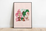 CALADIUM LOVER - Affiche plante A3 - Poster, illustration végétale
