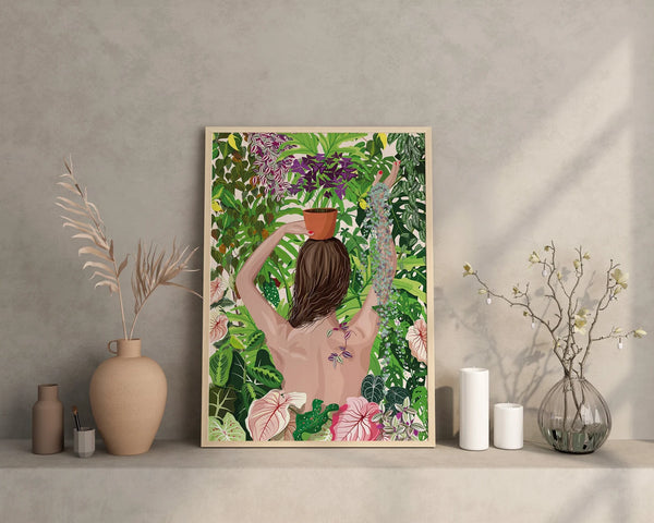 PLANT LADY - Affiche plante A3/A4 - Poster, illustration végétale