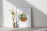 PLANT and CAT LOVER - Affiche plante A3 - Poster, illustration végétale