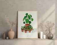 PILEA FAMILY PORTRAIT - Affiche plante A3/A4 - Poster, illustration végétale