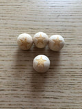 Perles bois de hêtre avec gravure ourson/étoile/lignes