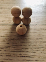 Perles bois de hêtre avec gravure ourson/étoile/lignes