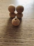 Perles bois de hêtre avec gravure ourson/étoile/lignes