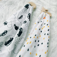 Lange doudou bebe anneau bois cadeau naissance