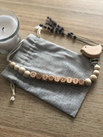 Perles lettre en bois de hêtre 12mm